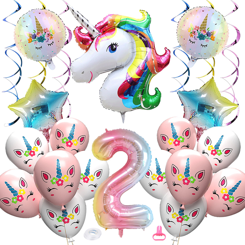 Unicorn Party Decorations Set with Unicorn Backdrop, Unicorn Foil Ball –  Buy Me Unicorns
