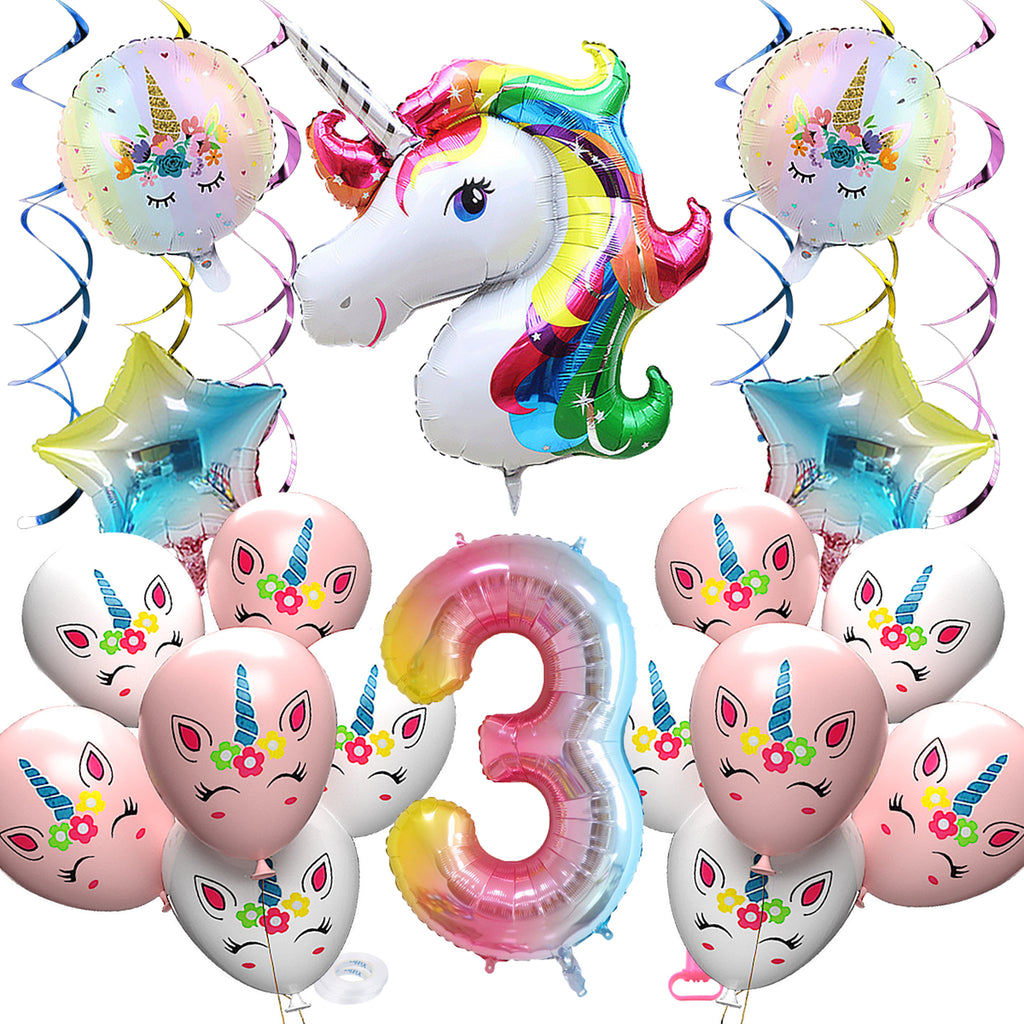 6pcs Rainbow Friends Kids Party Helium Number Foil Balloon. 